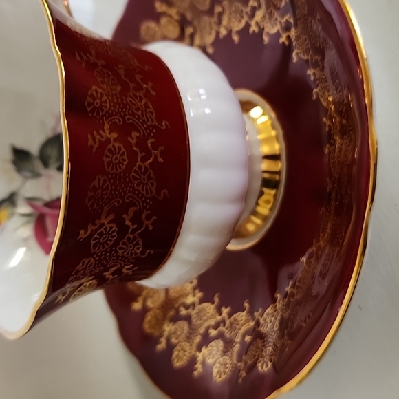 Windsor (England) Red Band, Gold Flowers, Pink Rose Vintage - Picture 5 of 7